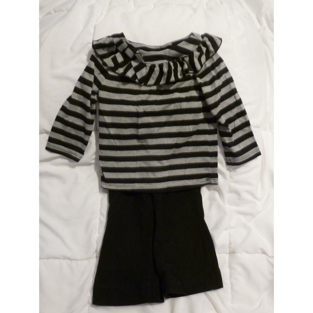 Black & Gray Shirt w/Black Leggings Set 18M